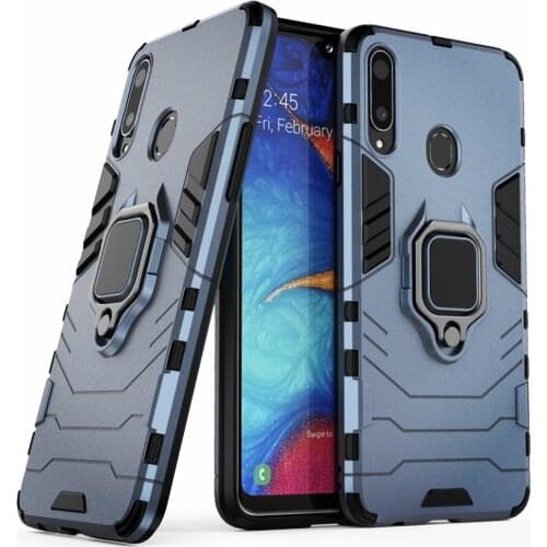 For Samsung Galaxy A20S SM-A207F/DS Case Ring Stand Bumper Silicone + PC Phone Back Cover for Samsung A20S A 20S 6.5'' Funda