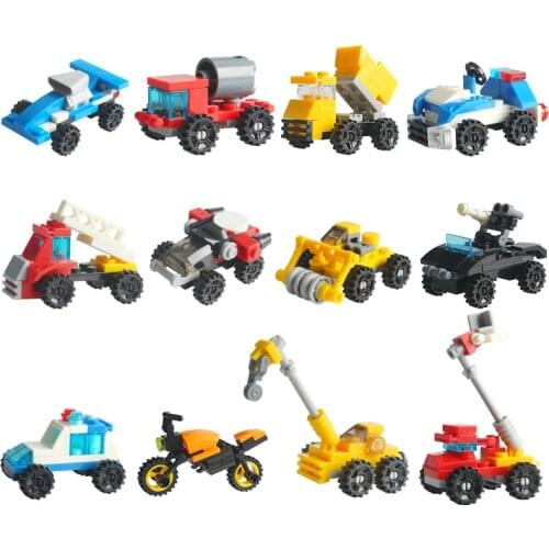 Mini Original Transportation Assembled Models Blocks Car Compatible Small Building Block City Police Plane Bricks Toys Kid Gift