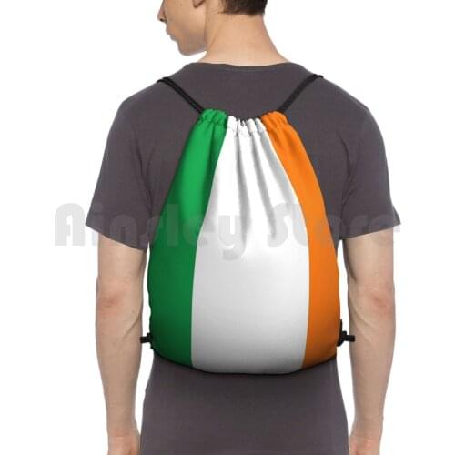 Ireland Flag-Irish Backpack Drawstring Bags Gym Bag Waterproof Ireland Irish Flag Island Culture Football