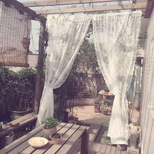 Fashion Lace Tulle Flower Embroidery Coffee Mesh Pure Yarn Short Background Curtain Bed curtain for Bar Kitchen Cabinet Door