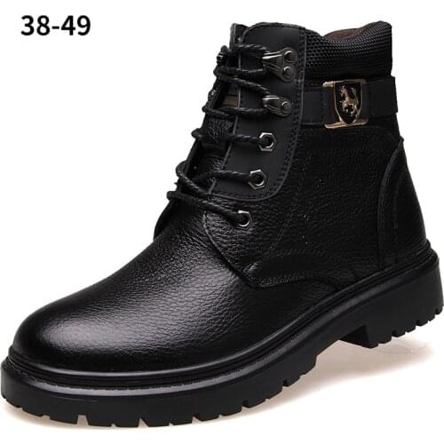 New Arrival Winter Martin Boots Men High Top Sneakers High Quality Leather Boot Round Toe Male Booties Zapatos De Hombre Size 49