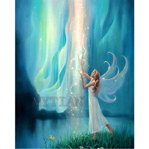 Elf Girl&aurora wall sticker 5D Diamond Painting Cross Stitch Square/round Full 3D Diamond Embroidery Mosaic Needlework Decor