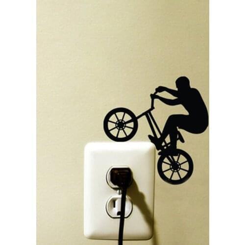 New Sports Series Women men tailoring Switch Stickers DIY Room Decor Climbing Wall On-off Sticker Switch Outlet Wall Sticker