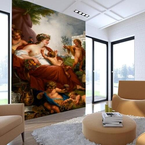 Custom Angels bedroom nude body non-woven painting freehand 3D stereoscopic hotel entrance large mural wallpaper Custom sizes