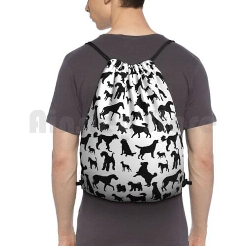 Dog Pattern | Puppy Pet Dog Owner Breed Backpack Drawstring Bags Gym Bag Waterproof Dog Owner Dog Training Dog Sports Dog