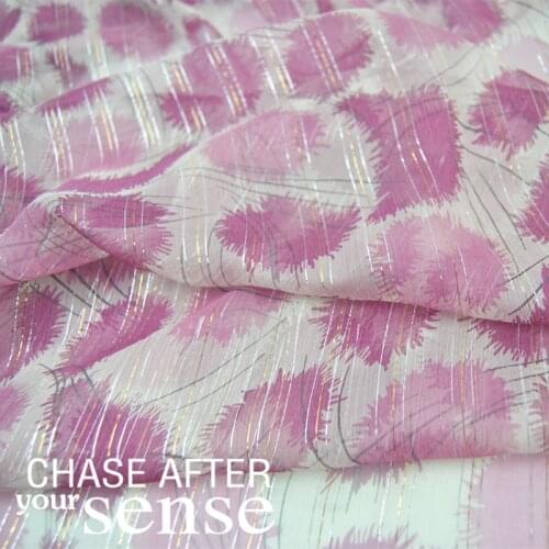 Silk Georgette Chiffon Fabric Dress White Gold and Silver Thread Flower Light and Skirt Shirt DIY Patchwork Tissue