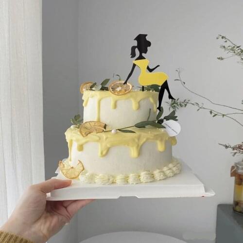 Golden Graduation Acrylic Cake Toppers Class Of 2021 Congrats Grad Cake Topper for Boys Girls Celebrations Party Cake Supplies