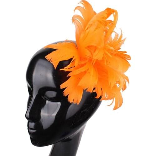Beautiful Feather Flower Headwear For Elegant Women Party Dinner Hair Fascinators Accessories With Hair Pin Or For Brooch