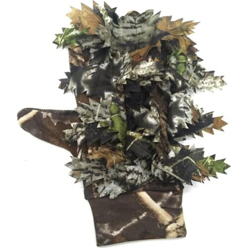 Outdoor Hunting Gloves Camouflage Gloves With 3D Leaf Design Hunt Accessories