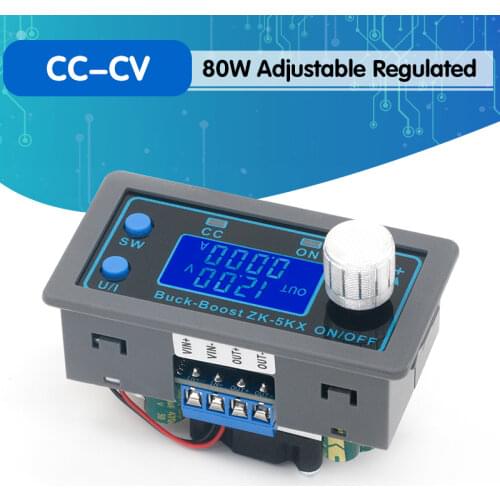 ZK-5KX DC DC Buck Boost Converter CC CV 0.6-36V 5A 5V 6V 12V 24V 80W Power Module Adjustable Regulated laboratory power supply