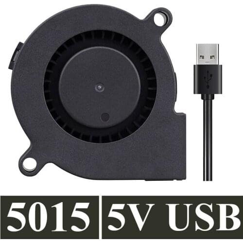 20 piece GDSTIME 50mm USB Blower Fan 5V 5015 50x15mm Turbine Turbo Brushless Cooling for DIY 3D Printer