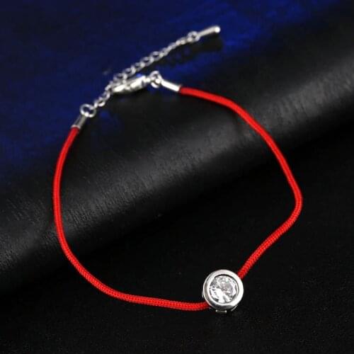 Lucky Red Cord Thread String Rope Chain with CZ Zirconia Bracelets