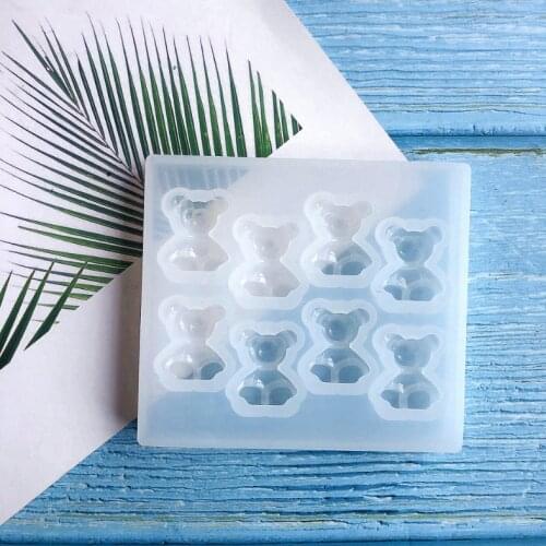 Eight bear mirror gel drop mold accessories pendant accessories hanging DIY chocolate cake decorative silicone mold