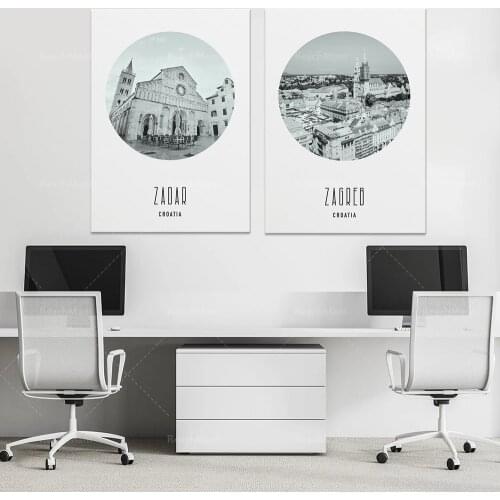 Zagreb, Zadar Photo Print | City Posters | Croatia | Hvacka | Balkans | Vintage | Yugoslavia Decorative Canvas Print Poster