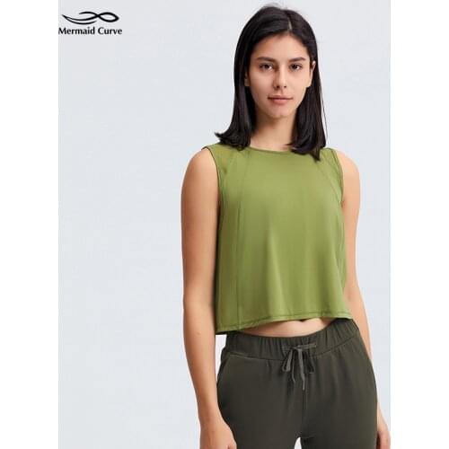 Women Clothes Sleeveless Yoga Shirts Mesh Fabric Breathability Running Training Tank Tops Sweat-Wicking Cropped Gym Sculpt Tank