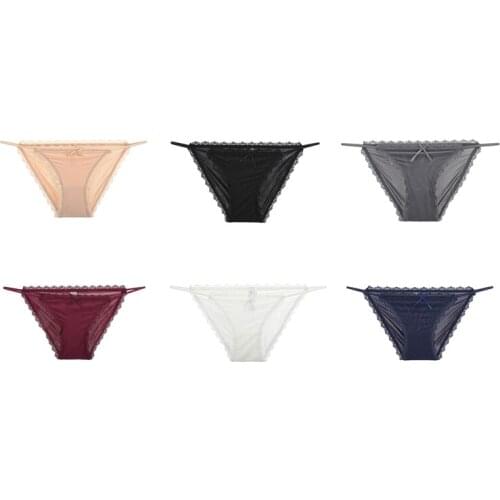 Women Panties Comfortable Thin Traceless Lace Sexy Brief Girl Underwear Solid Color Panties