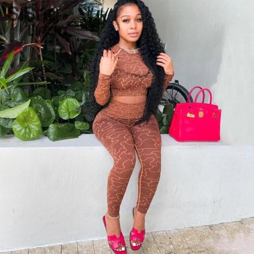 Sisterlinda Autumn Casual Women Two Pieces Set Long Sleeve Slim Navel Tops Leggings Female Party Elegant Club Beach Outfits 2021