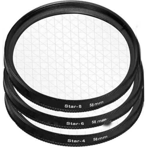 58mm star filter camera lens filter star-4 -6 -8 cross 4 6 8 point for canon 500d 450d 550d 600d 1000d 1100d 18-55mm lens