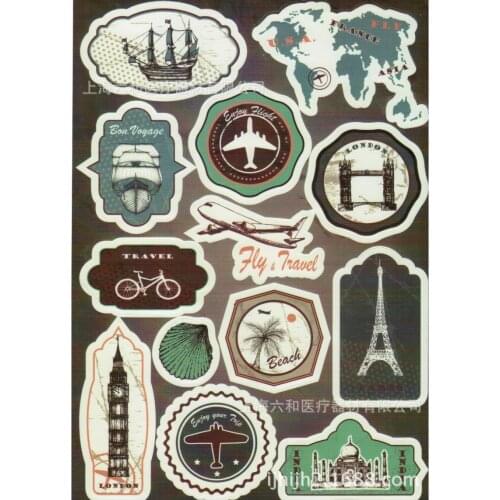 1pc Aviation Design PVC Waterproof Laptop Stickers Suitcase For Refrigerator Car Ipad Phone Stickers