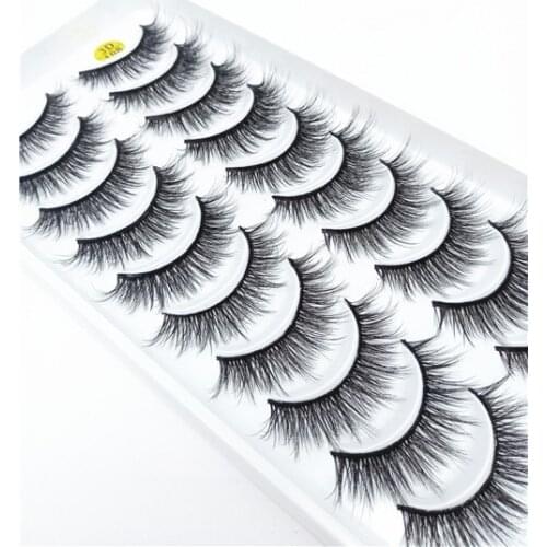 10pairs of natural long mink eyelashes soft mink hair eyelashes full of dynamic eyelashes makeup eyelash extensions cilios