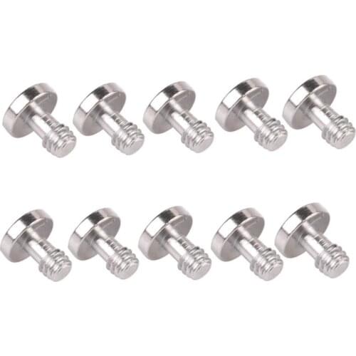 10pcs 1/4 camera screw for quick release plate 1/4 inch Folding D-Ring Adapter Tripod Monopod Quick Release Plate Camera