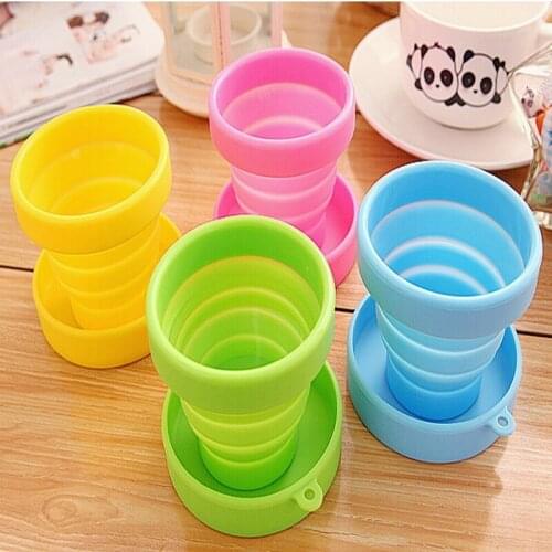 100PCS Foldable Silicone Cup Outdoor Camping Travel Folding Cup Telescopic Collapsible Retractable Drinking cup