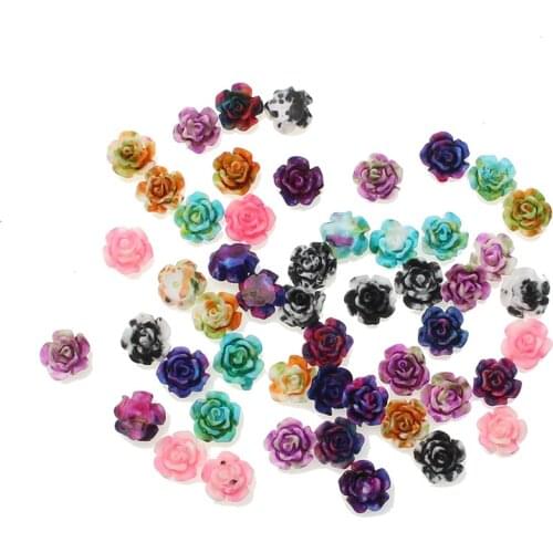 100pcs Kawaii Resin Flowers Flatback Cabochon Scrapbook Craft Clear Embellishments DiyDecor For Headwear Phone Nail Art Stickers