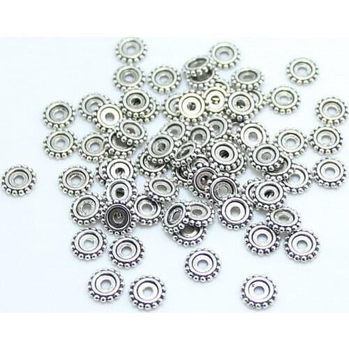 100Pcs/Lot 8MM Tibetan silver plated spacer beads Charms Spacer Jewelry Making DIY Chains