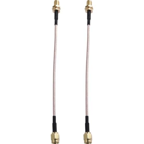2PCS MMCX Male to SMA/RP-SMA Female Bulkhead FPV Antenna Adapter RF1.37 Coax Extension Jumper Cable for PandaRC RC Drone Part