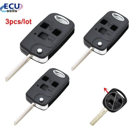 3PCS X 3 Button Upgrated Flip Remote Key Fob Case Shell For Lexus IS200 GS300 LS400 RX300