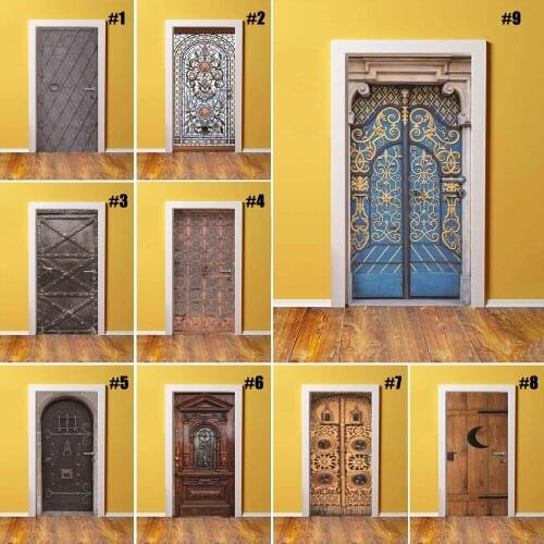3d Door Sticker Canvas Print Picture Retro Self Adhesive Waterproof Wallpaper Home Decoration Wall Arts Kids Room Canvas Paste