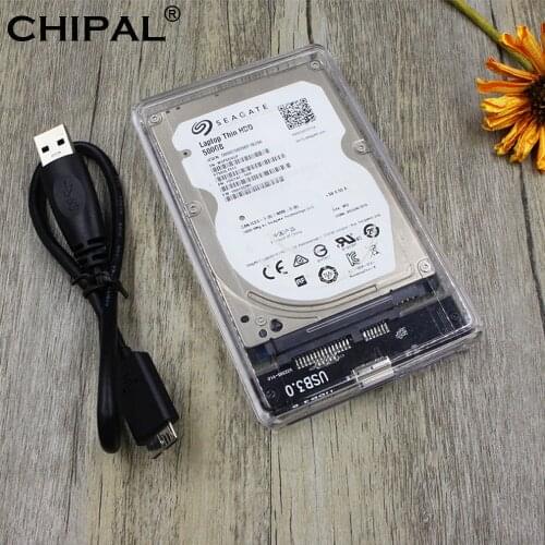 5PCS USB 3.0 SATA Hd 2.5" HDD Hard Disk Drive External HDD Enclosure Transparent Case Tool Free 5 Gbps Support 2TB UASP Protocol