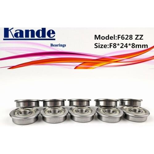10pcs ABEC-1 F628ZZ F628 ZZ With Flange Miniature Deep Groove F628 Ball Bearing F8x24x8mm