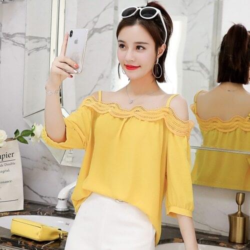 BELISNVOY Off Shoulder Blouses