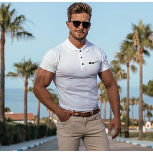 Brand Fitness Mens Polo Shirts Slim Fit Short Sleeve Leisure Casual Cotton Fashion Summer Breathable Sports Polo Shirt Men