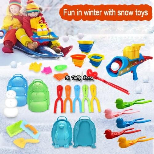Winter Playground Outdoor Plastic Snowballs Clip Device Children Snow Sand Mold Tool Snowball Fight Toy Set Kids Christmas Gifts