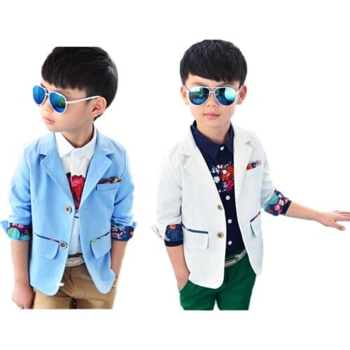 Kids blazer coat jacket solid gentleman cotton blazer for 2-8years children toddler boys suits outerwear clothes hot