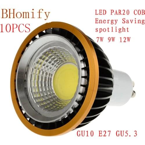 LED Spotlights COB spot PAR20 Bulb 220V110V dimmable GU10 GU53 E27 7W 9W 12W bulb LED P20 Lamps Warm/Pure/Cold White Spot light