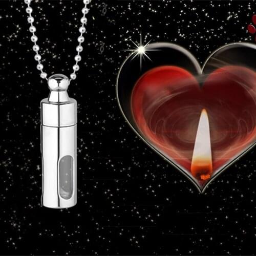 Vial Bottle Pendant Cremation Necklace Container Tube Jewelry Keepsake Urn Cylinder Memorial Locket Ashes Holder Men Accessories