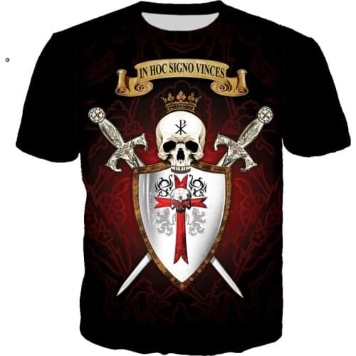 Knights Templar 3D Print T Shirt Knights Templar Fashion Casual T-shirts Men Women Cool stuff Harajuku Streetwear T Shirts Tops