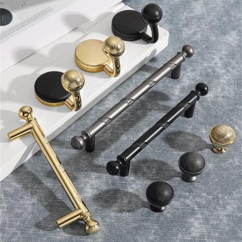 KK&FING Modern Light Luxury Black Gold Kitchen Cabinet Handles Zinc Alloy Wardrobe Dresser Drawer Knobs Furniture Door Hardware