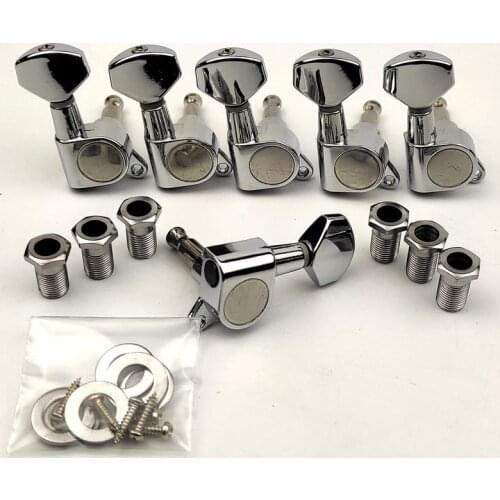 6R Chrom Guitar Tuning Peg Key Tuner Machine Head For Sta J07 Silver Black made in Korea