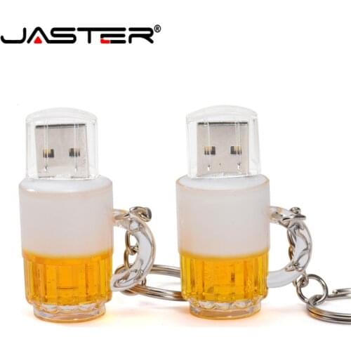 JASTER fashion USB creative beer mug USB 2.0 USB Flash Drive pendrive 4GB 8GB 16GB 32GB 64GB memory stick gift Free shipping