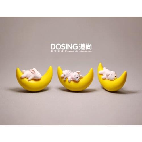 Moon Doll Pajama Puppy Kitten Bunny Cartoon Cute Plastic Doll Model Action Figures Toys for Children Kids Doll Home Decor