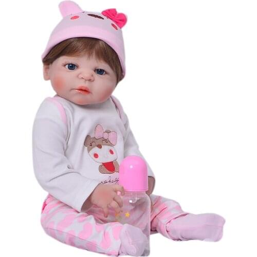 Reborn Dolls juguetes Full body silicone reborn girl babies dolls 57cm bebe realistic reborn realista bonecas surprise gift