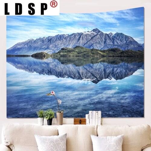 LDSP Lake Snow Mountain Landscape Tapestry Hanging Rugs Background Cloth Beach Mat Blanket Art Bedroom Living Home Decor