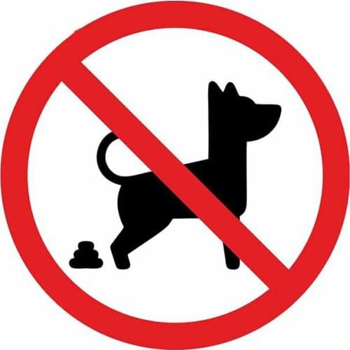 LLY-1360 Car Stickers No Dog Pooping Decorative Warning Decal PVC Auto Motorcycle Cover Scratches Sunscreen Waterproof Decals