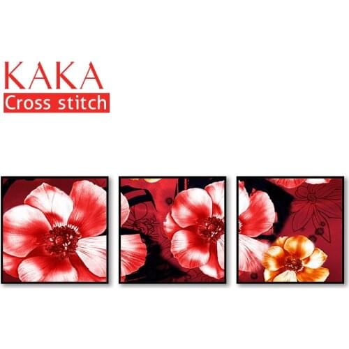Cross stitch kits,Embroidery needlework sets with printed pattern,11CT-canvas for Home Decor Painting,Flowers Full NCKF096