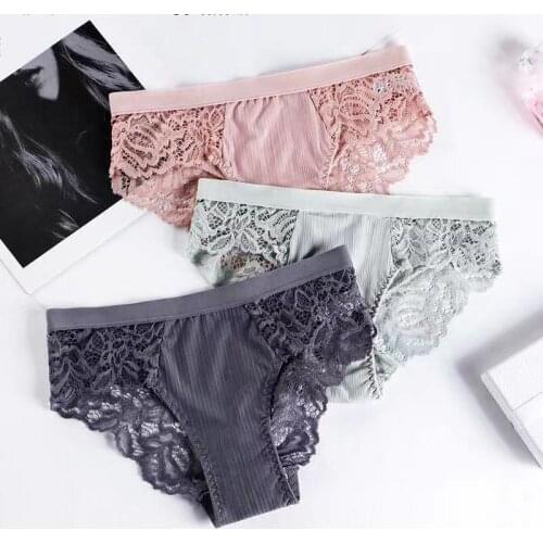 In 2021, Womens New Sexy Low Waist Lace Briefs, Fashionable Belly Closed And Hip Raised, Comfortable And Breathable Underwear