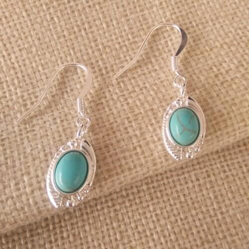 Wholesale 10pc New Fashion Copper Ear hook Red Orange Stone Evil Eye Dangle Earrings Women Make Up Jewelry Gift